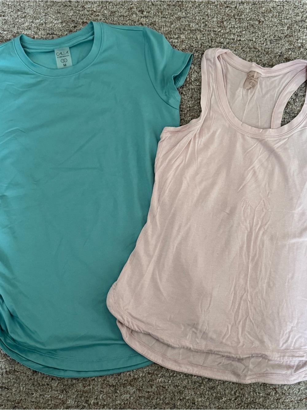 CALIA by Carrie Underwood Teal Short Sleeve Top & Light Pink Tank